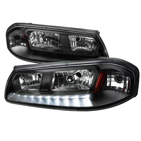 Spec-D Tuning 00-05 Chevrolet Impala Black Euro Headlights With LED 2LH-IPA00JM-V2-RS